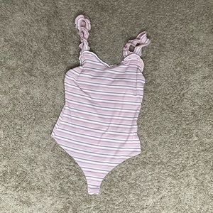 Pink Striped Bodysuit